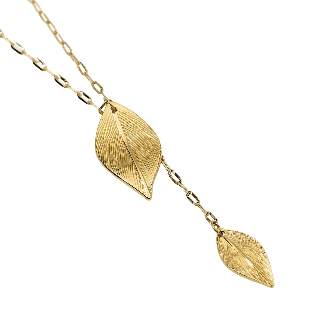 Collana con Catena e Pendente Foglia