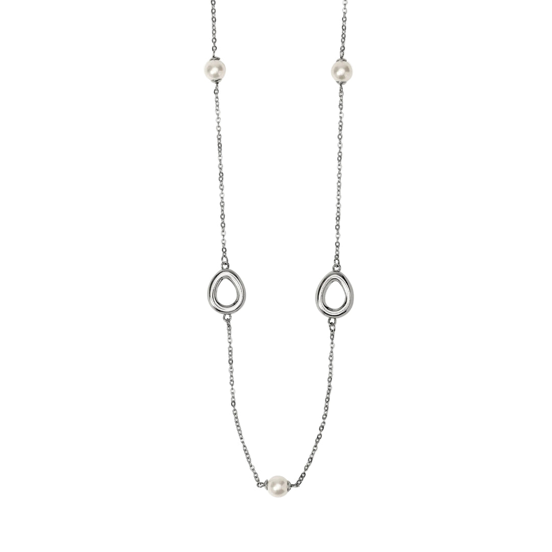 Collana con Catena ed Elementi Goccia e Perle