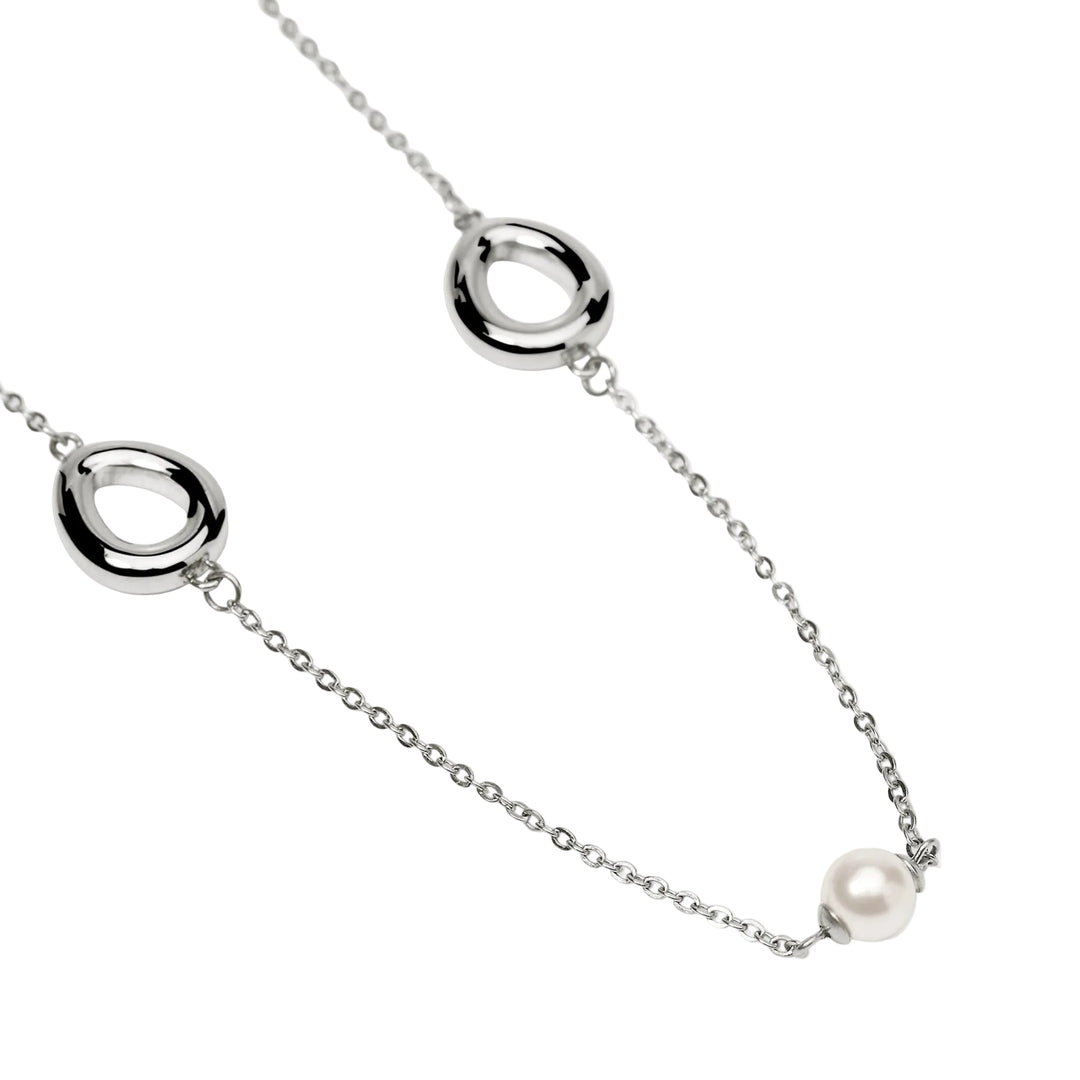 Collana con Catena ed Elementi Goccia e Perle