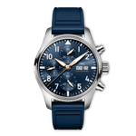 Load image into Gallery viewer, IWC Pilot’s Watch Chronograph 41 Le Petit Prince IW388120 - cassa acciaio - cinturino gomma blu - quadrante blu con cronografo e datario