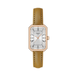 Load image into Gallery viewer, Tissot SRV 30mm T160.110.36.033.00 - cinturino in pelle marrone chiaro - cassa acciaio placcato oro rosa - quadrante argento