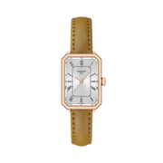 Tissot SRV 30mm T160.110.36.033.00 - cinturino in pelle marrone chiaro - cassa acciaio placcato oro rosa - quadrante argento