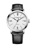 Load image into Gallery viewer, Baume &amp; Mercier Classima 10874 - cassa acciaio - cinturino pelle nero - quadrante bianco con datario