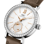 Load image into Gallery viewer, IWC Portofino Automatic Day &amp; Night 34 IW659803 - cassa acciaio - cinturino pelle marrone - quadrante argento con indicazione giorno e notte