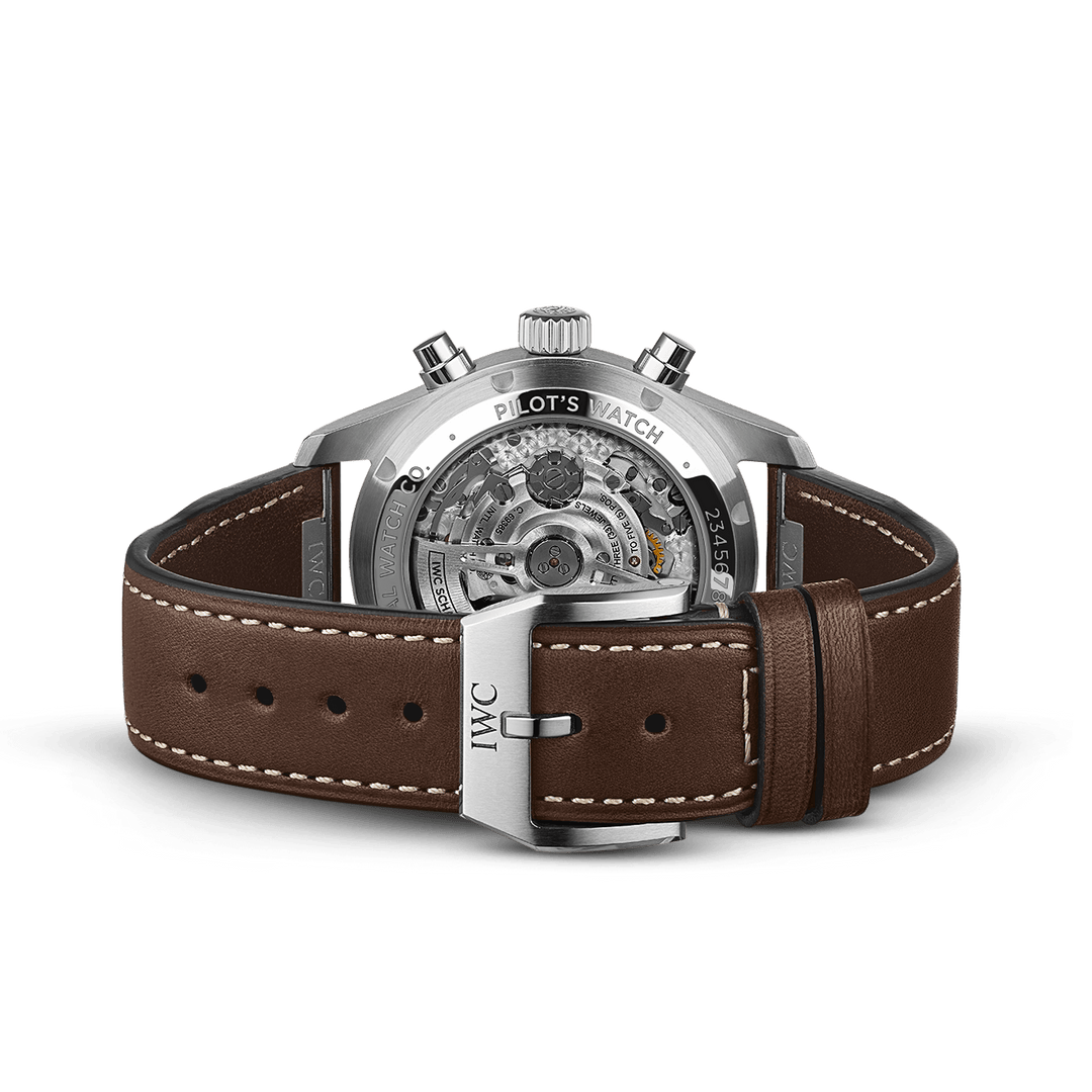 IWC Pilot’s Watch Chronograph 41 IW356517 - cassa acciaio - cinturino in pelle marrone - quadrante verde con datario e cronografo