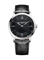 Load image into Gallery viewer, Baume &amp; Mercier Classima 10881 - cassa acciaio - cinturino pelle nero - quadrante nero con datario
