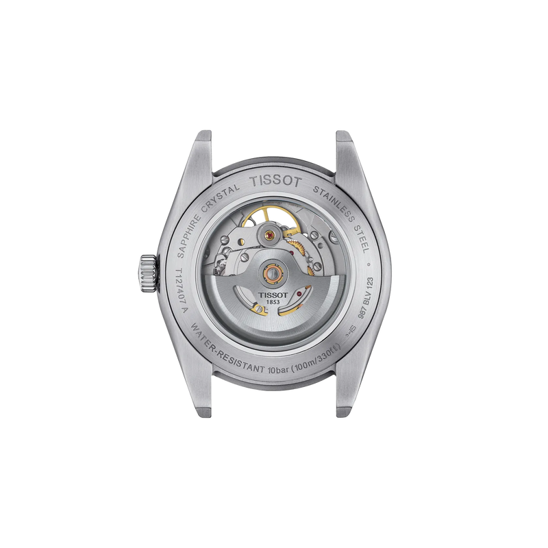 issot Gentleman open heart 40mm T127.407.11.081.00 - fondello con movimento a vista