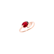 DoDo Anello coccinella in oro rosa e smalto rosso e nero DAB9000-LADYB-ERO9R