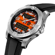 Cinturino nero in caucciù con chiusura pieghevole in titanio del Breitling Aerospace B70 Orbiter EB70101A1O1S1.