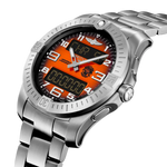 Load image into Gallery viewer, Dettaglio della lunetta bidirezionale in titanio e corona dell’orologio Breitling Aerospace B70 Orbiter EB70101A1O1E1.
