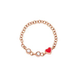 Load image into Gallery viewer, Anello Message Chain DoDo in oro rosa 9K con design a catena sottile e raffinata.
