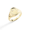 Anello Sigillo DoDo in oro giallo 9K con diamante bianco da 0,02 ct, design iconico e personalizzabile.