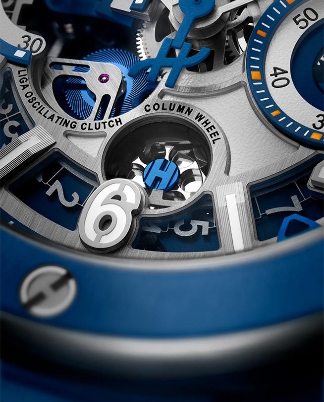 Hublot Big Bang Reloaded Blue Ceramic 421.EX.5129.NR.RLD - cassa ceramica blu - cinturino gomma e tessuto blu - quadrante scheletrato