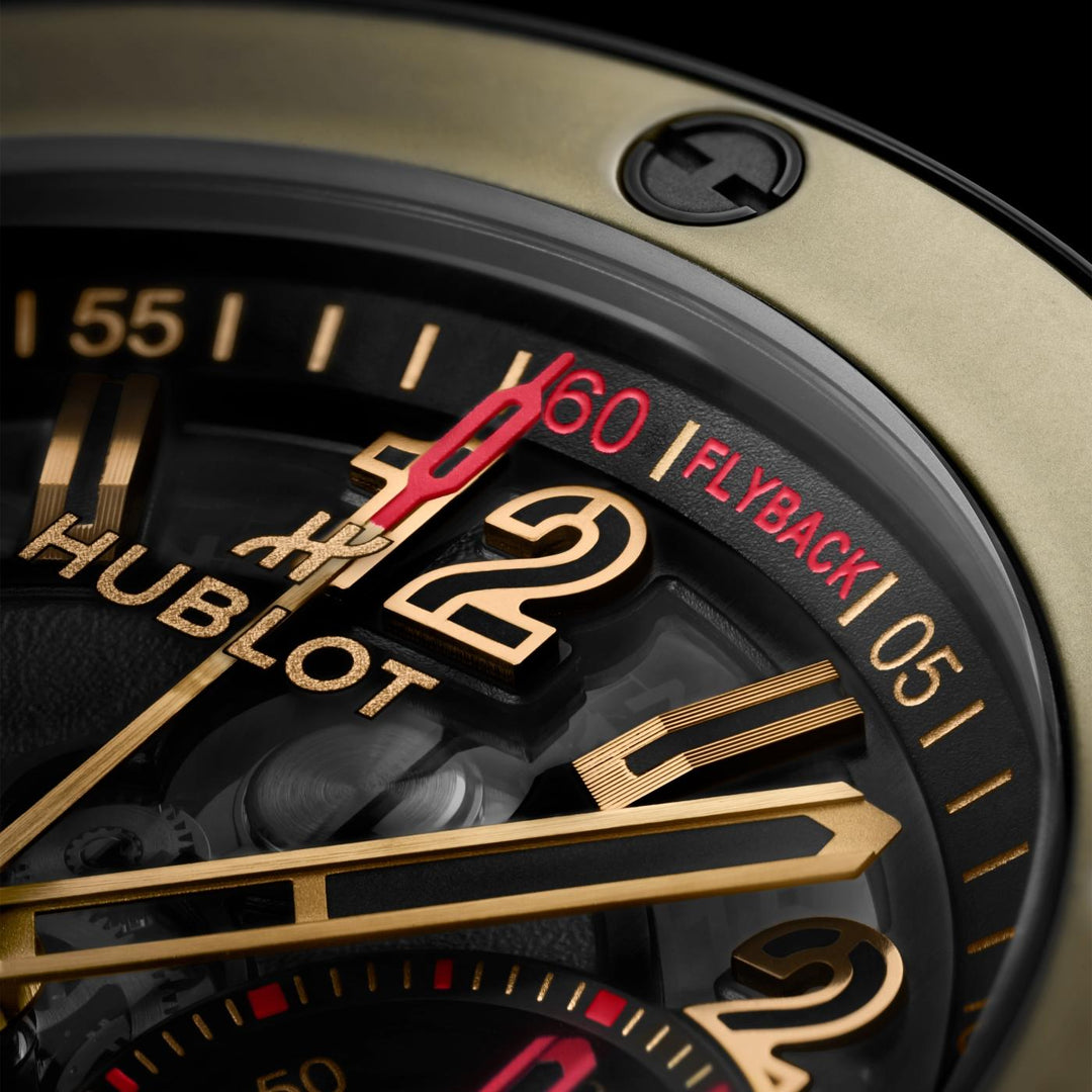 Hublot Big Bang Reloaded Magic Gold 421.MX.1133.NR.RLD - cassa oro 18kt lucidato - cinturino gomma e tessuto nero - quadrante scheletrato