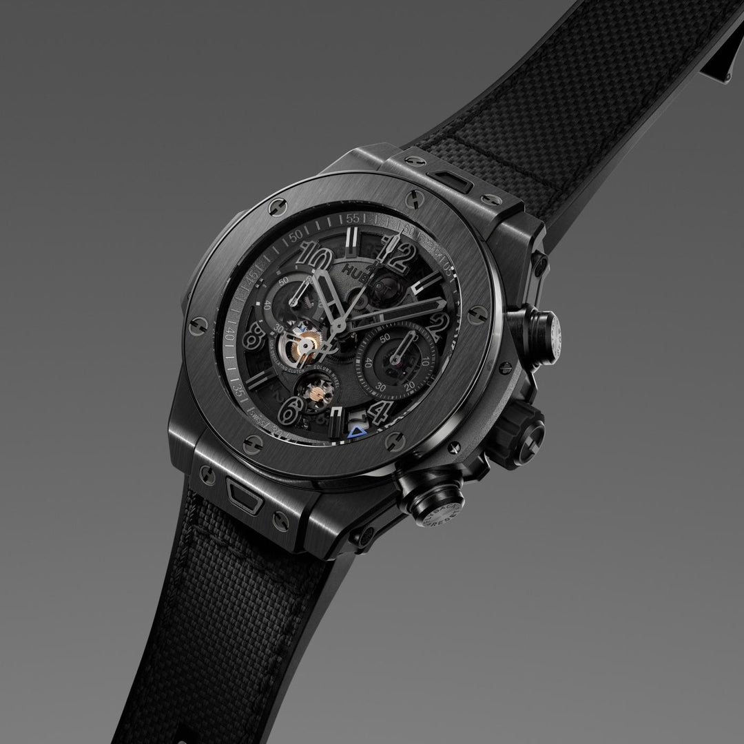 Hublot Big Bang Reloaded All Black 421.CX.1140.NR.RLD - cassa ceramica nera - cinturino gomma e tessuto nero - quadrante scheletrato