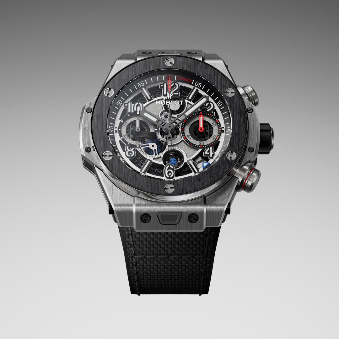 Hublot Big Bang Reloaded Titanium Ceramic 421.NM.1123.NR.RLD - cassa titanio - cinturino in gomma e tessuto nero - quadrante scheletrato