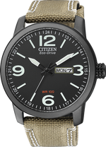 Load image into Gallery viewer, Citizen Aviator BM8476-23E - cinturino tessuto beige - cassa acciaio - quadrante nero con datario