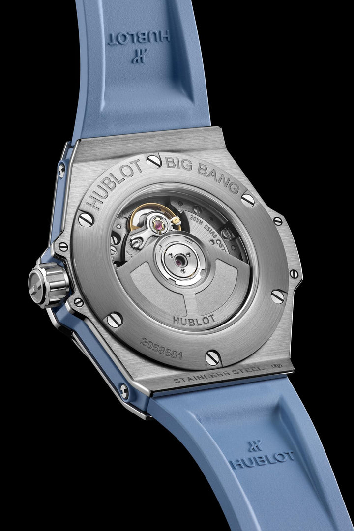 Hublot Big Bang Coal Blue Diamonds 485.SX.717B.RX.1204 - fondello con movimento a vista