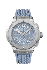 Load image into Gallery viewer, Hublot Big Bang Original Titanium Coal Blue 431.NX.717B.RX - cassa titanio - cinturino gomma azzurro ghiaccio - quadrante azzurro ghiaccio con cronografo e datario