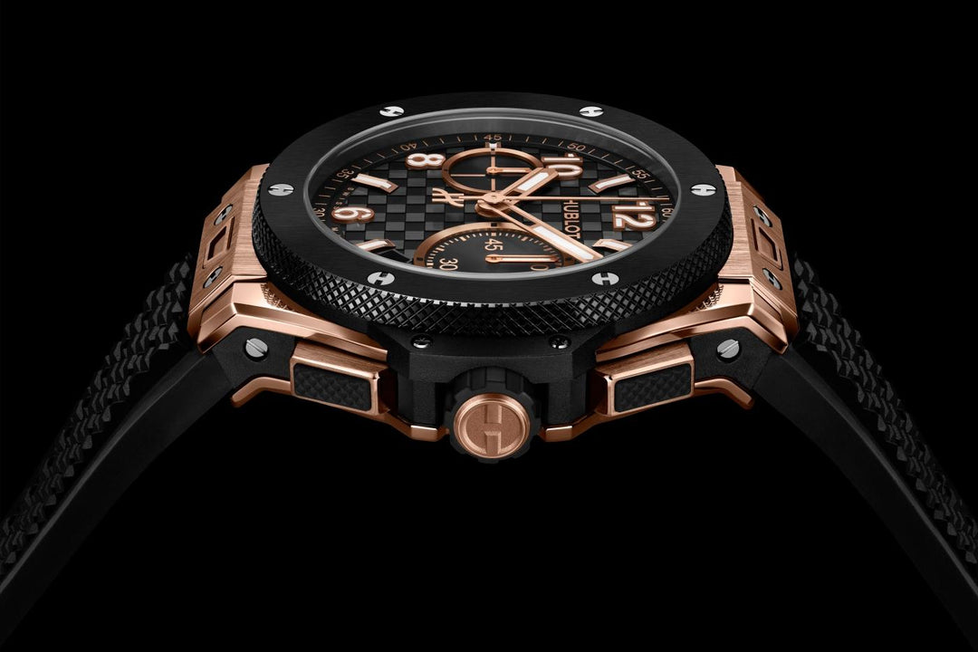 Hublot Big Bang Original King Gold Ceramic 431.OM.1380.RX - cinturino gomma nera - cassa oro rosa 18kt - quadrante nero con cronografo