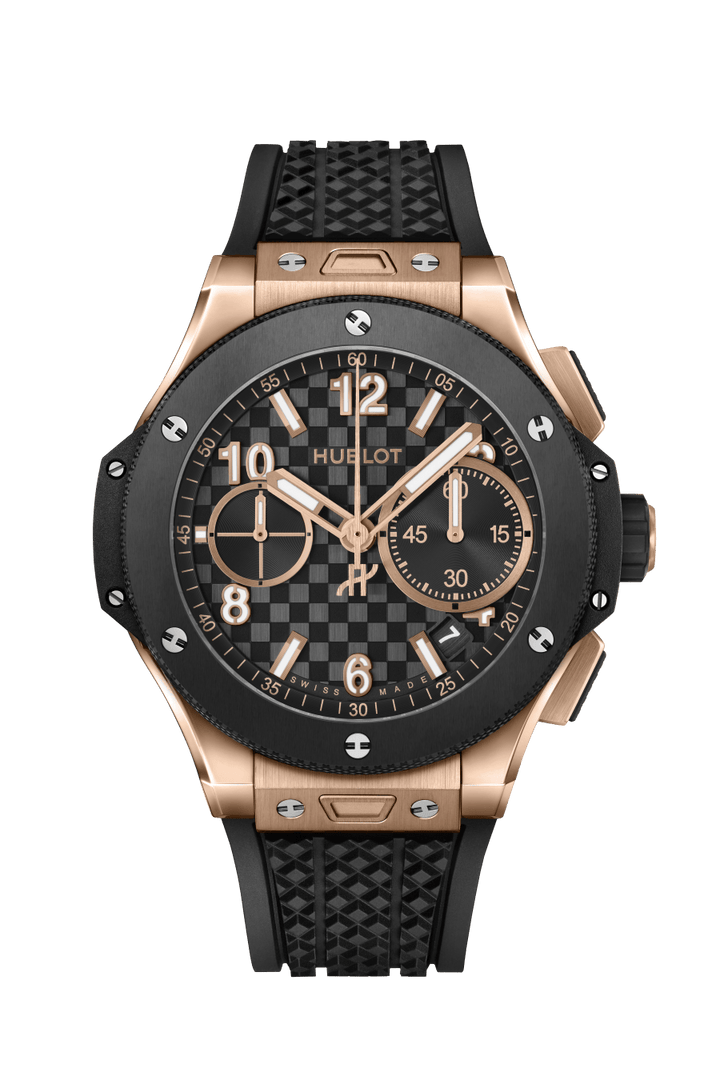 Hublot Big Bang Original King Gold Ceramic 431.OM.1380.RX - cinturino gomma nera - cassa oro rosa 18kt - quadrante nero con cronografo