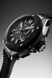 Hublot Big Bang Original Unico Titanium Ceramic 431.NM.1370.RX - cinturino gomma nera - cassa in titanio - quadrante nero con funzione flyback