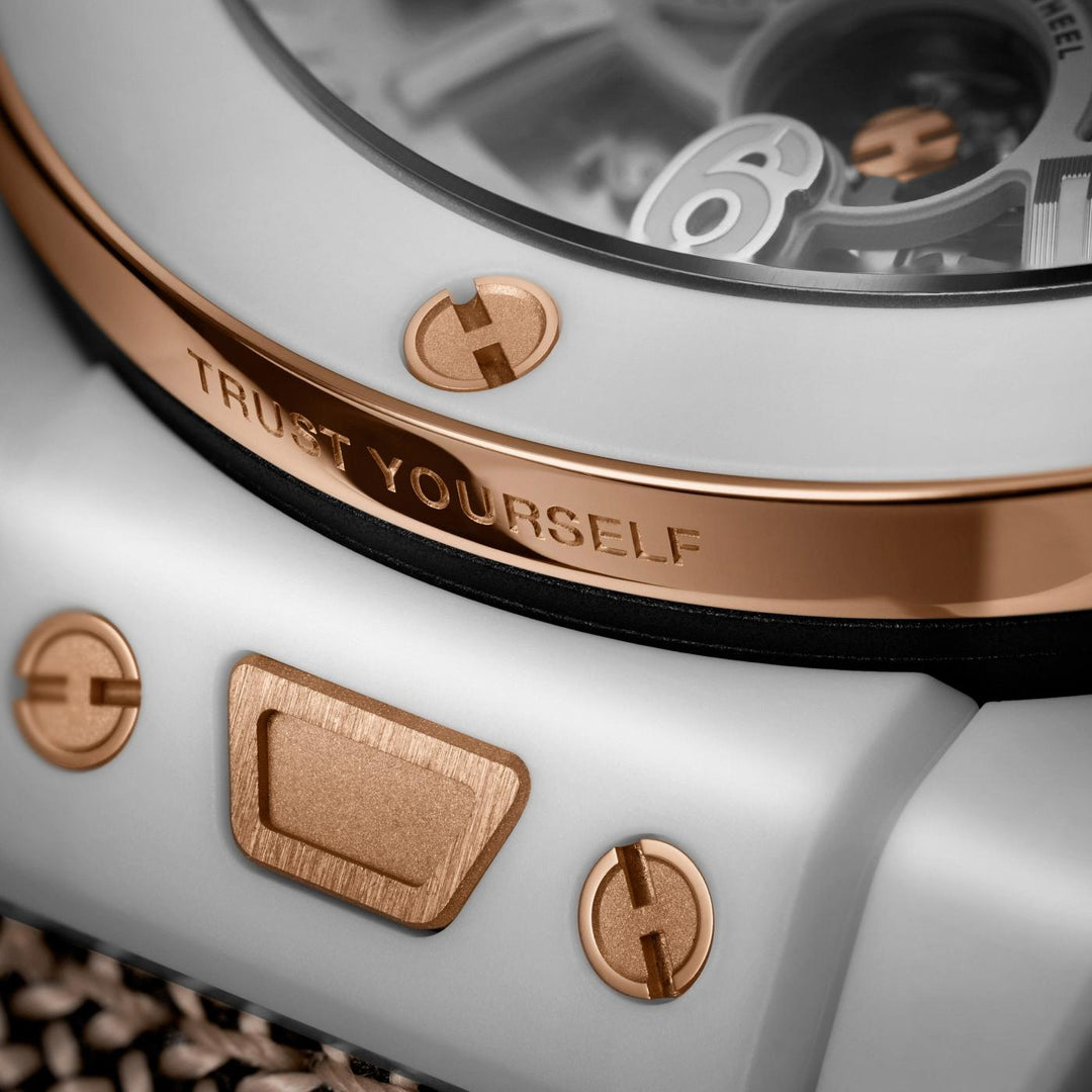 Hublot Big Bang Kylian Mbappé White Ceramic 421.HX.2019.NR.MBP26 - cassa ceramica bianca - cinturino tessuto - quadrante scheletrato