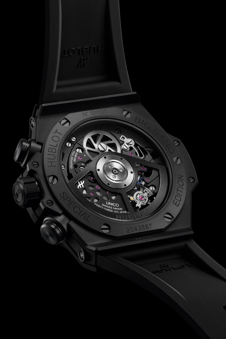 Hublot Big Bang Unico All Black Calavera 441.CI.1140.VR.MEX25 - fondello con movimento a vista