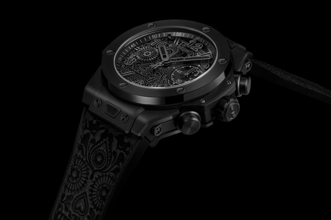 Hublot Big Bang Unico All Black Calavera 441.CI.1140.VR.MEX25 - cassa ceramica nera - cinturino gomme e pelle nero - quadrante nero