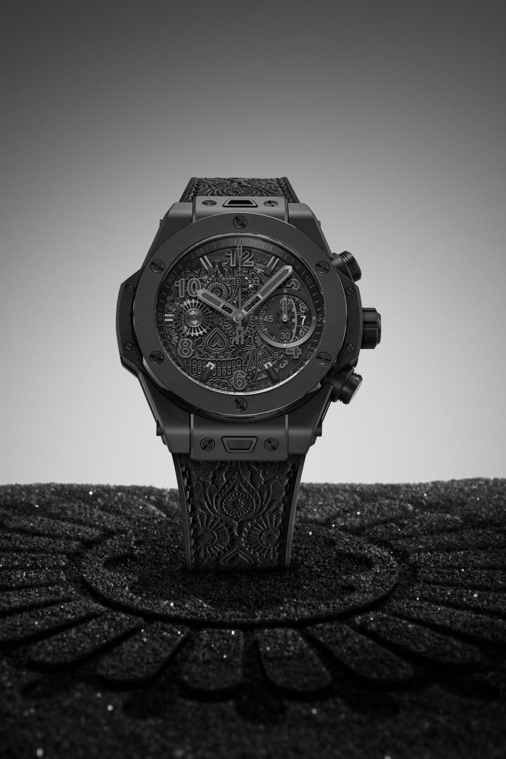 Hublot Big Bang Unico All Black Calavera 441.CI.1140.VR.MEX25 - cassa ceramica nera - cinturino gomme e pelle nero - quadrante nero