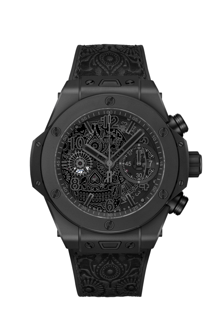 Hublot Big Bang Unico All Black Calavera 441.CI.1140.VR.MEX25 - cassa ceramica nera - cinturino gomme e pelle nero - quadrante nero