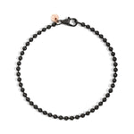 Load image into Gallery viewer, Bracciale Bollicine DoDo in acciaio con finitura PVD nera e piastrina oro rosa 9K
