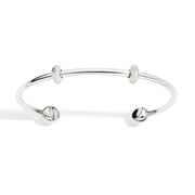 Gioiello elegante Bracciale Cuff Pepita in argento 925, design minimalista con regolazione a slider