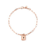 Load image into Gallery viewer, Bracciale Lucchetto DoDo in argento 925 placcato oro rosa 18K con charm lucchetto, simbolo di amore e protezione.
