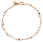 Load image into Gallery viewer, Bracciale Mini Granelli DoDo in oro rosa 9K e argento 925 con chiusura a moschettone.
