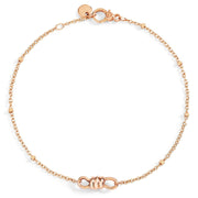 Bracciale Nodo DoDo in oro rosa 9K con design nodo intrecciato simbolo di legame, inclusività e unione.