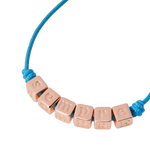 Load image into Gallery viewer, Bracciale Sempre DoDo con cordino blu e scritta &quot;SEMPRE&quot; in argento dorato oro rosa 18K, simbolo di amore e continuità.
