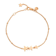 Bracciale Stellina DoDo in oro rosa 9K con tre charm a forma di stella