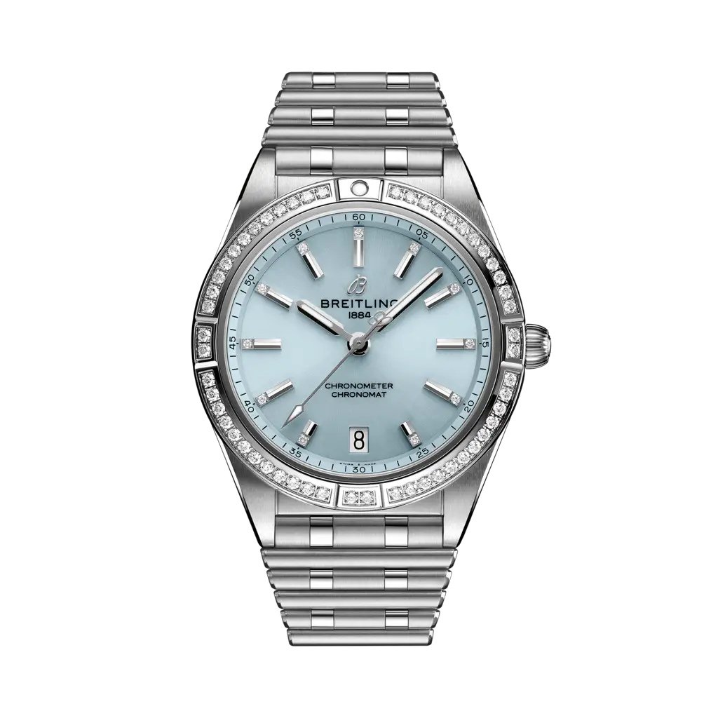 Breitling Chronomat Automatic 36 con cassa in acciaio e oro bianco da 36 mm con quadrante incastonato di pietre preziose.