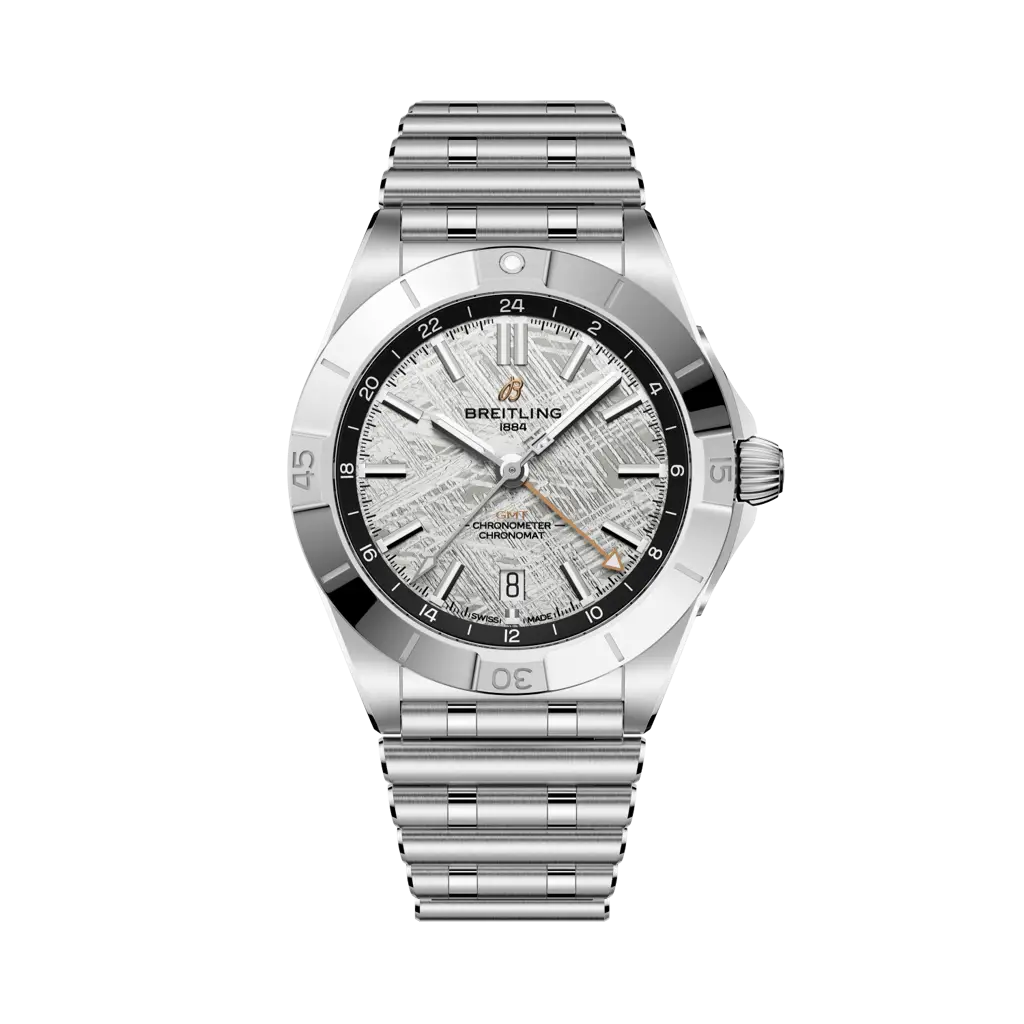 Breitling Chronomat Automatic GMT 40 Erling Haaland con cassa in acciaio e platino da 40 mm e quadrante in meteorite.
