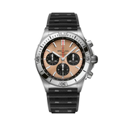 Breitling Chronomat B01 42 con cassa in acciaio inox da 42 mm e quadrante nero, cinturino caucciù nero.