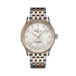 Load image into Gallery viewer, Quadrante madreperla bianco del Breitling Navitimer 32 con indici diamantati e lancette luminescenti, vetro zaffiro bombato antiriflesso
