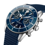 Load image into Gallery viewer, Cassa in acciaio inossidabile da 42 mm con lunetta unidirezionale in ceramica, vetro zaffiro bombato antiriflesso su entrambi i lati e corona a vite del Breitling Superocean Heritage
