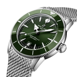 Load image into Gallery viewer, Cassa in acciaio inox da 42 mm con lunetta unidirezionale, vetro zaffiro bombato antiriflesso su entrambi i lati e corona a vite del Breitling Superocean Heritage
