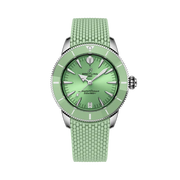 Quadrante blu con indici luminescenti e lancette a barra dell’orologio Breitling Superocean Heritage Automatic 36