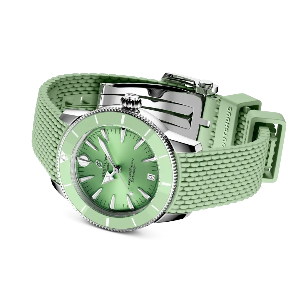 Bracciale in acciaio inox con chiusura pieghevole dell’orologio Breitling Superocean Heritage Automatic 36
