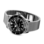 Load image into Gallery viewer, Bracciale in acciaio inox a maglia milanese con chiusura pieghevole dell&#39;orologio Breitling Superocean Heritage B31 Automatic 40
