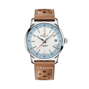 Breitling Top Time B31 con cassa in acciaio inox da 38 mm e quadrante protetto da vetro zaffiro bombato.