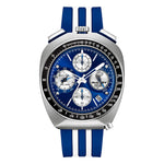 Load image into Gallery viewer, Bulova 98B452 Cronografo Shelby Racing con quadrante blu e cinturino in silicone blu.
