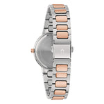 Load image into Gallery viewer, Cassa da 32 mm in acciaio con finitura bicolore acciaio e oro, bracciale in metallo con chiusura deployante a pulsanti
